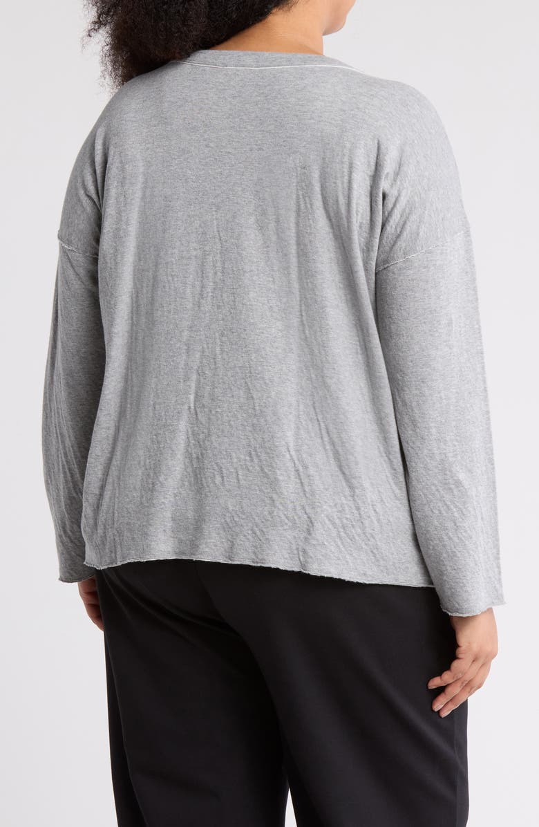 Eileen Fisher Crewneck Long Sleeve Boxy Organic Cotton Top, Alternate, color, 