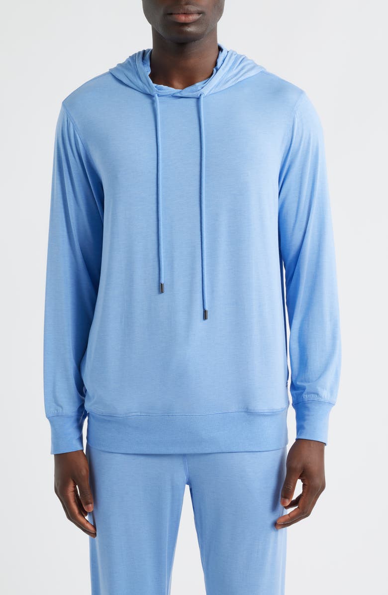 Daniel Buchler Sleek Pajama Hoodie, Main, color, Whisper Blue