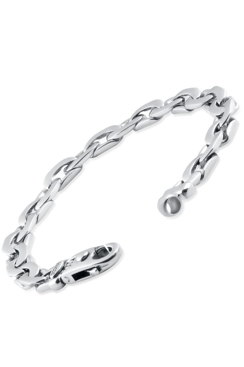 Braccio Men's 36 Gram Designed Link Solid Silver Bracelet 8.5", Alternate, color, Silver