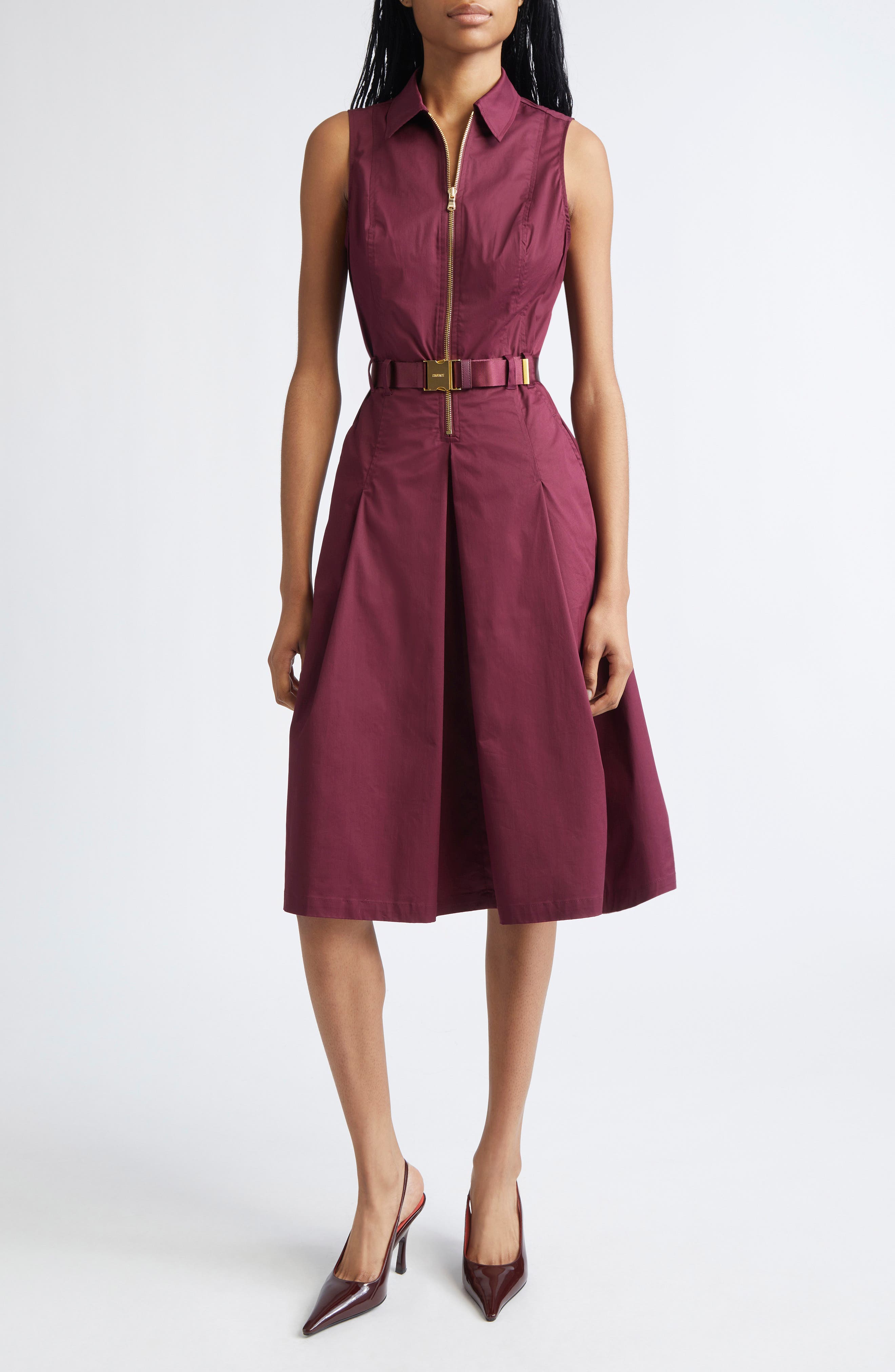 L'AGENCE Kylo Belted Cotton Blend Shirtdress