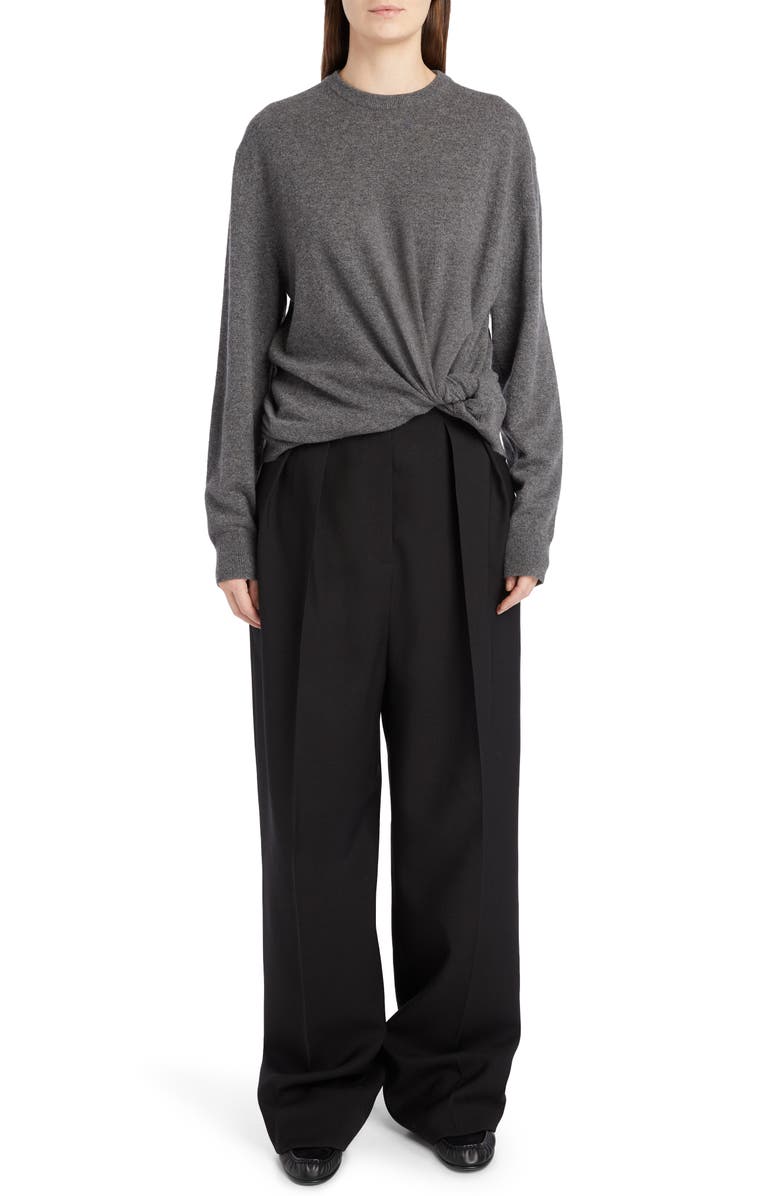 The Row Melino Front Twist Cashmere Sweater, Alternate, color, 