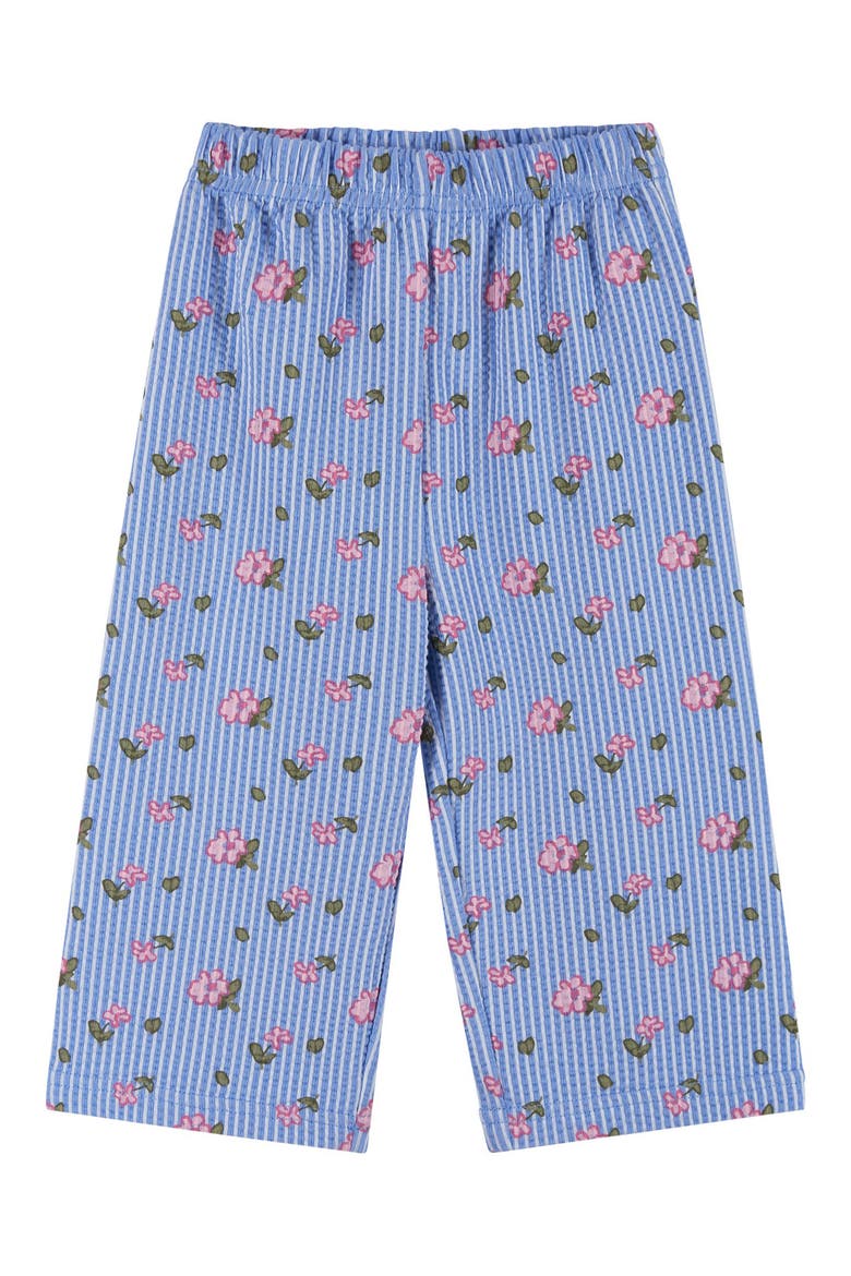 Ruffle Seersucker Top & Pants Set, Alternate, color, BLUE FLORAL