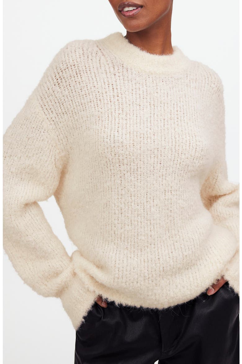 Wool & Alpaca Blend Bouclé Oversize Sweater, Main, color, ALABASTER