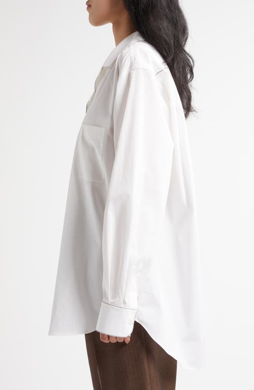 The Row Ashlin Topstitched Button-down Shirt In White