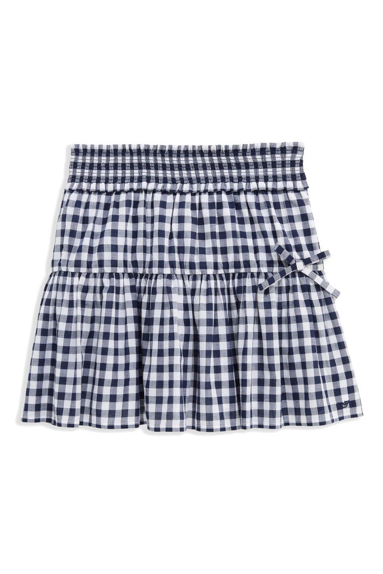 Kids' Gemma Bow Skirt, Main, color, GINGHAM - NAVY/WHITE