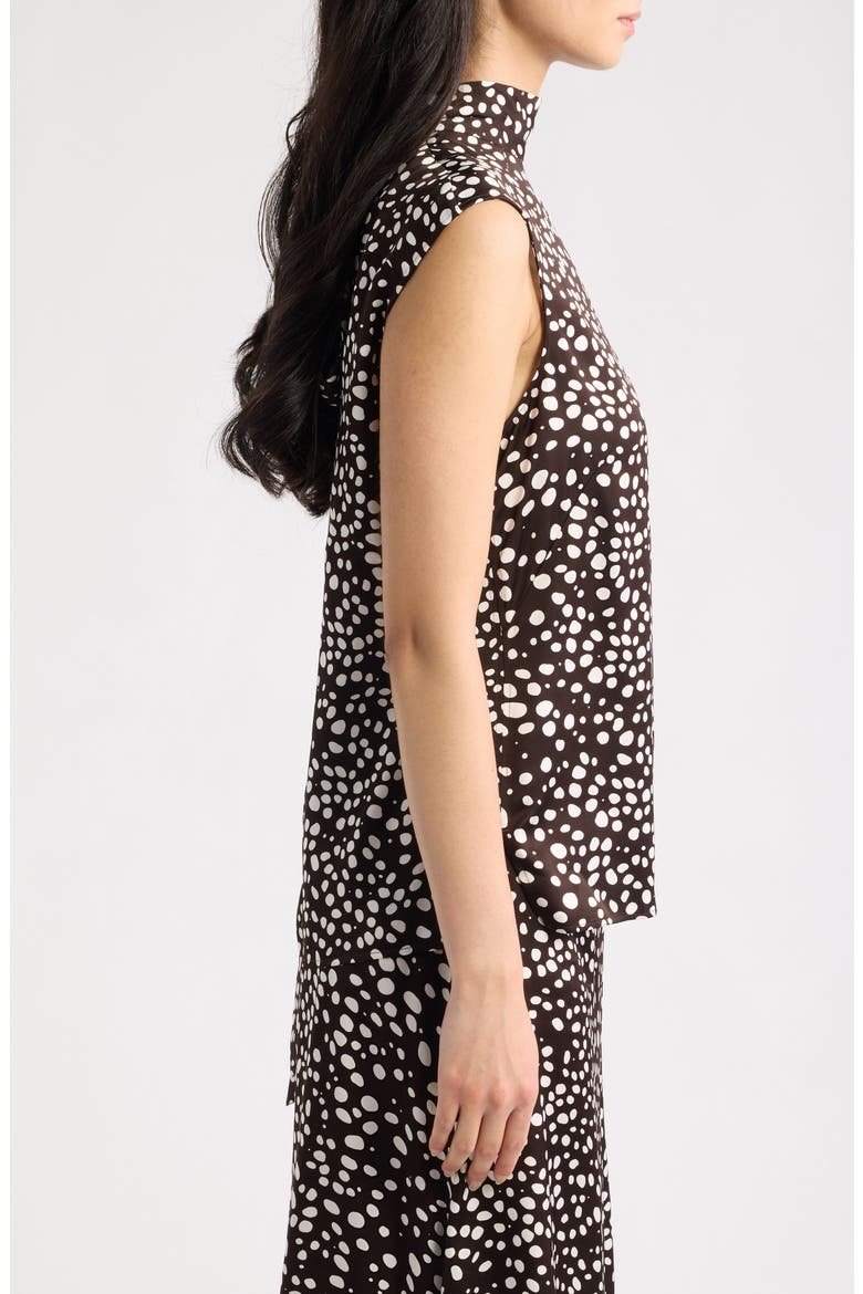 Dot Sleeveless Blouse, Alternate, color, MOLE DOT