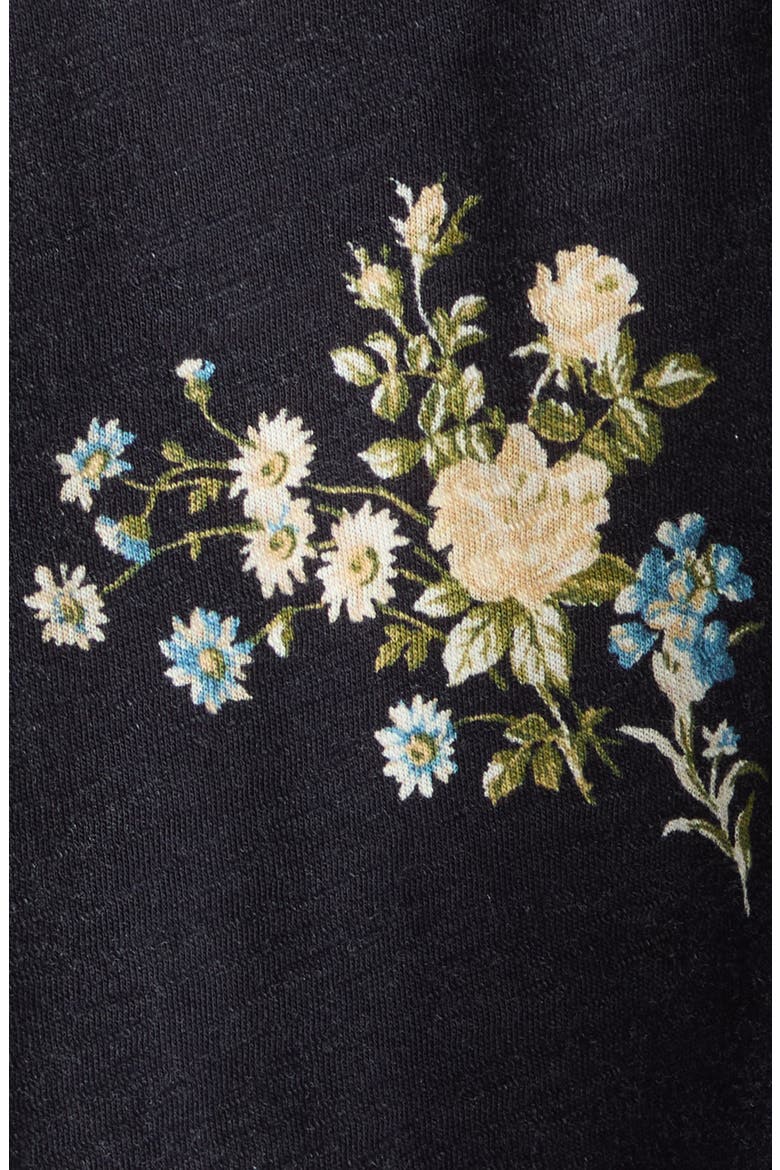 Carla Floral Print T-Shirt, Alternate, color, BLACK MULTI