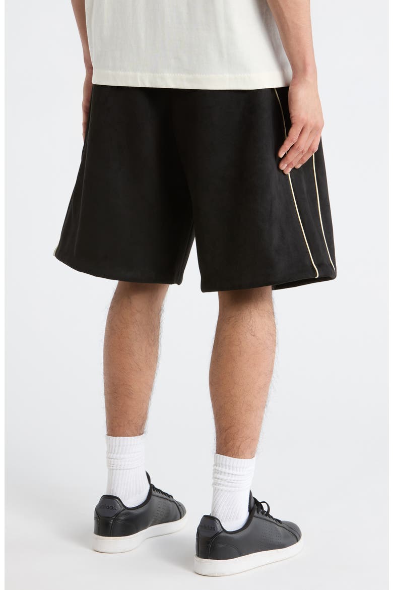 Signature Relaxed Sweat Shorts with Piping, Alternate, color, VINTAGE BLACK