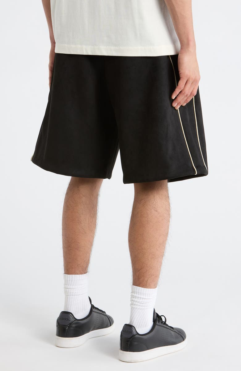 Fear of God Essentials Signature Relaxed Sweat Shorts with Piping, Alternate, color, Vintage Black