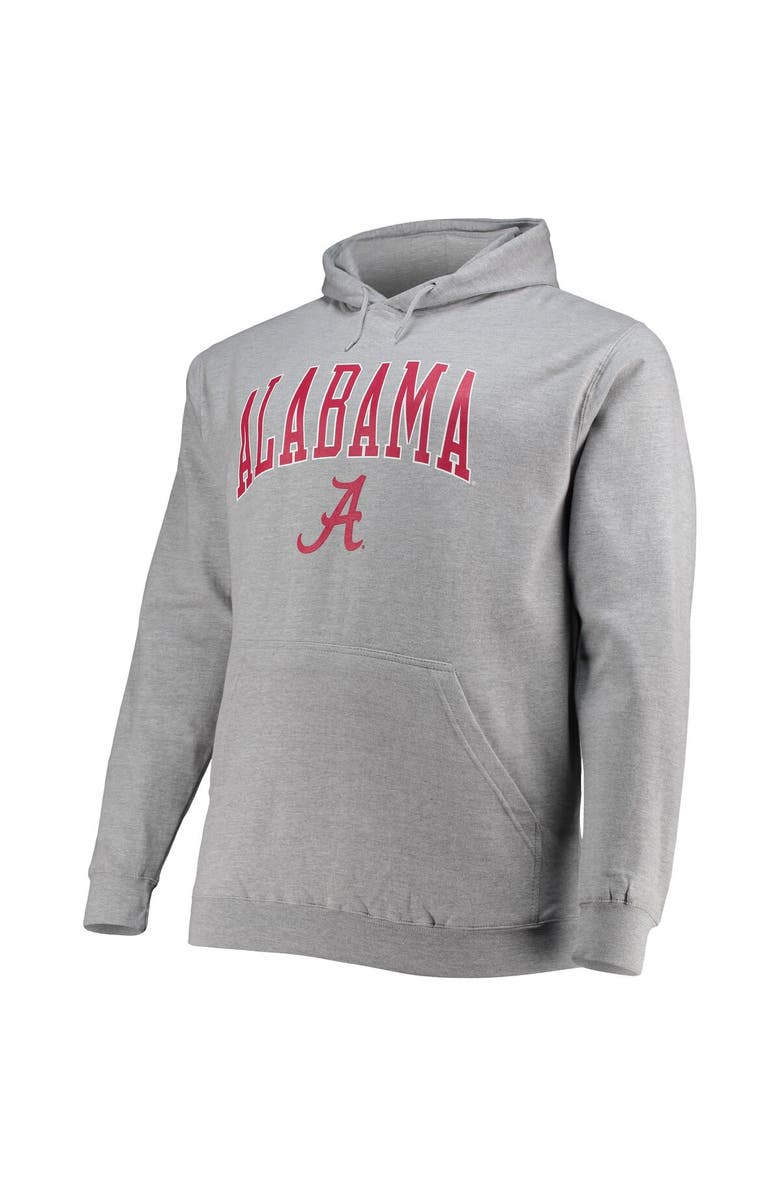 Champion Men's Champion Heather Gray Alabama Crimson Tide Big & Tall Arch Over Logo Powerblend Pullover Hoodie, Alternate, color, Heather Gray