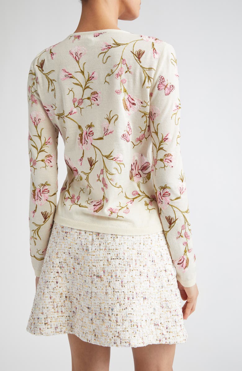 Giambattista Valli Embroidered Cashmere & Silk Sweater, Alternate, color, Ivory