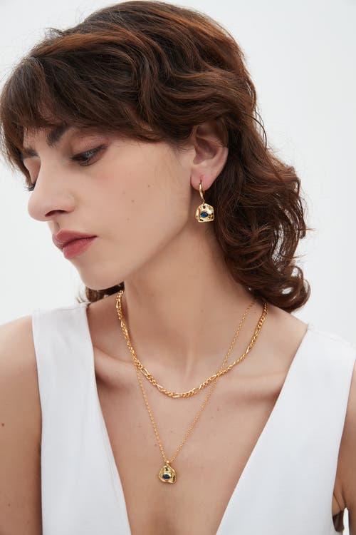 Classicharms Aria Gemstone Hoop Drop Earrings In Gold