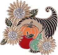 Hallmark Enamel and Stone Cornucopia Pin