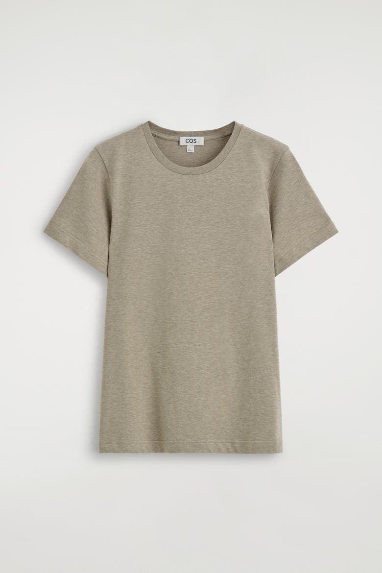 Cotton-Modal Crew-Neck T-Shirt, Alternate, color, BEIGE MÉLANGE