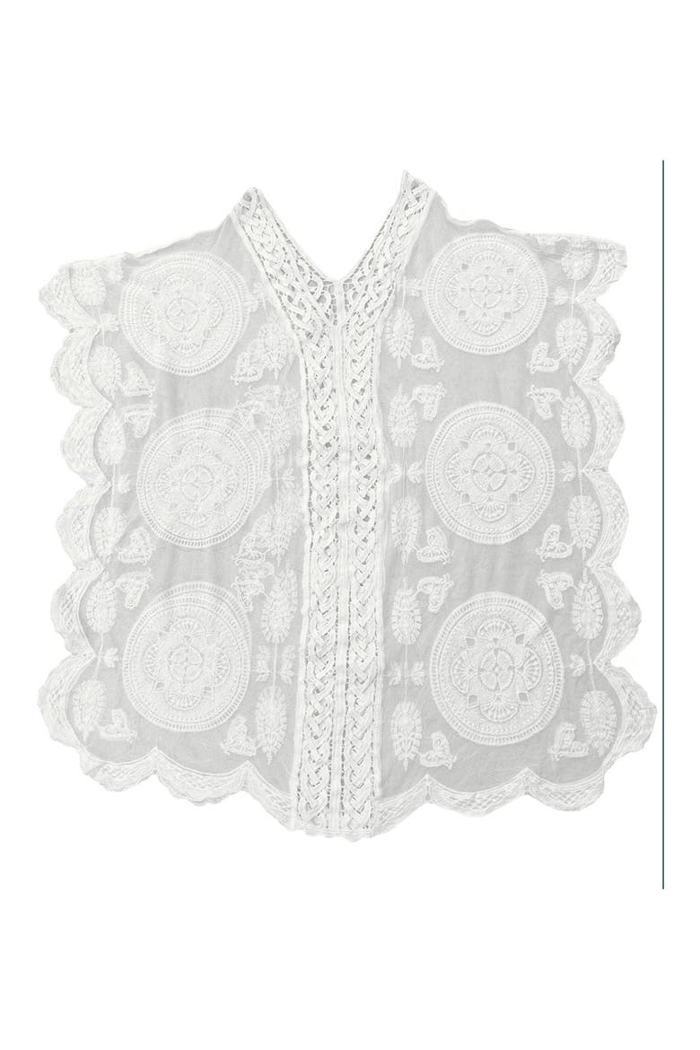 Mesh Embroidered Tunic Top, Alternate, color, IVORY