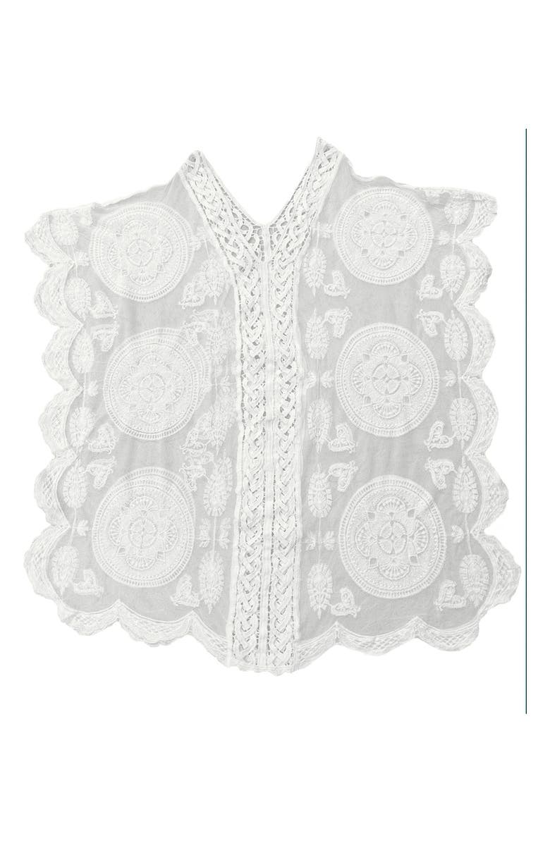 NIKKI LUND Mesh Embroidered Tunic Top, Alternate, color, Ivory