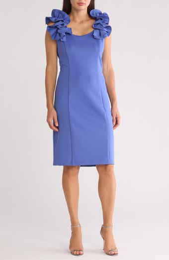 Julia Jordan Donna Ricco Ruffle Shoulder Sheath Dress