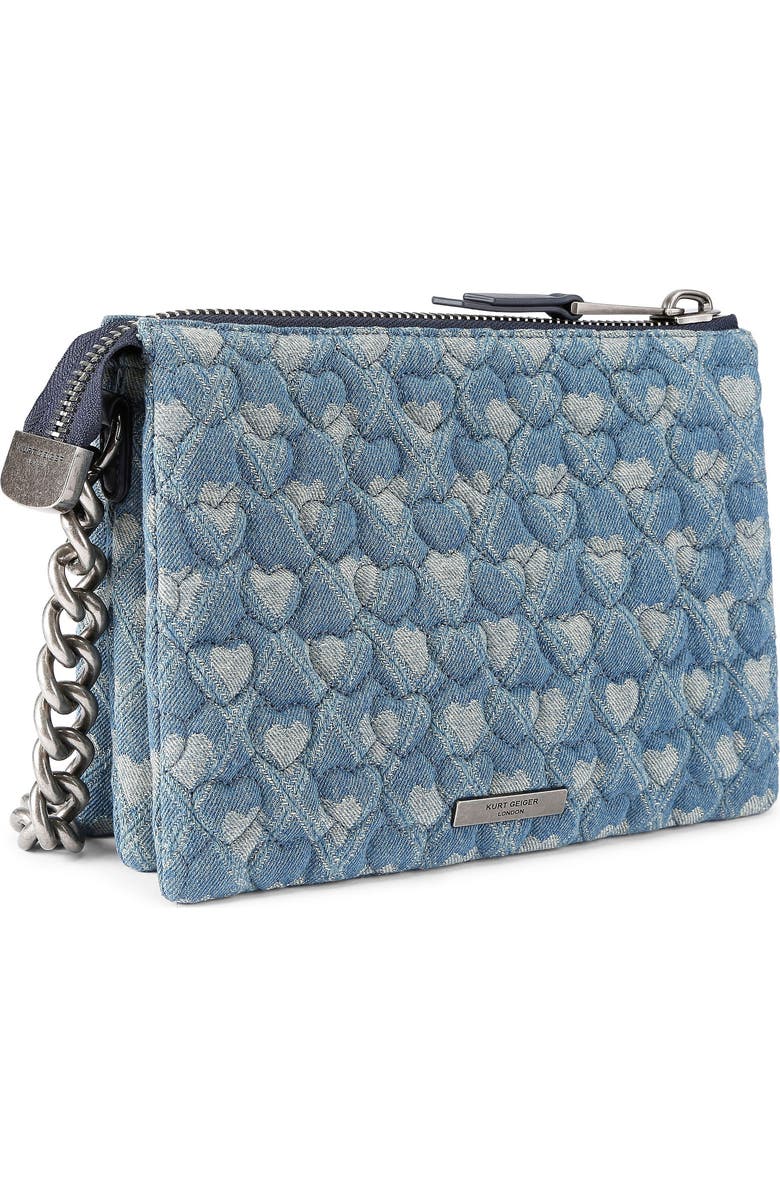 Kurt Geiger London Kensington Puff Quilted Denim Pouch Shoulder Bag, Alternate, color, Dark Blue