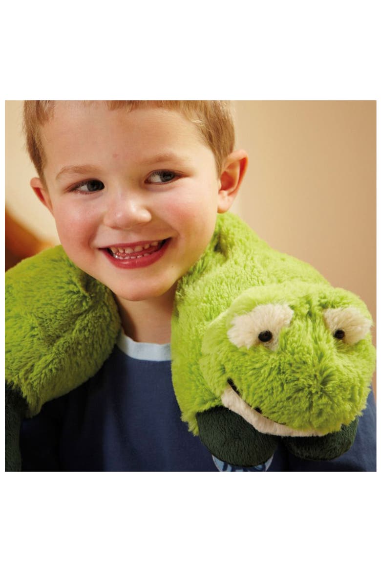 Frog Plush Neck Wrap, Main, color, Bright Green