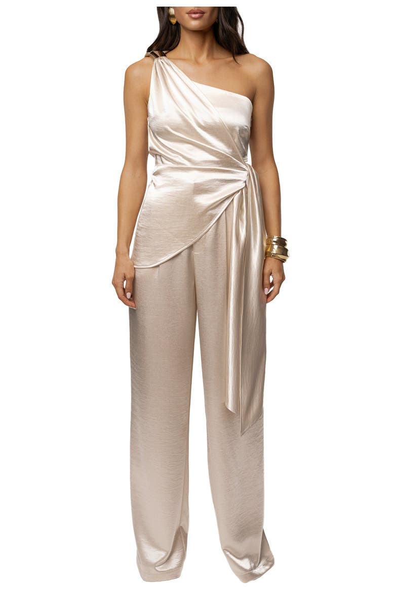 JLUXLABEL Palmera Satin Top, Main, color, Ivory