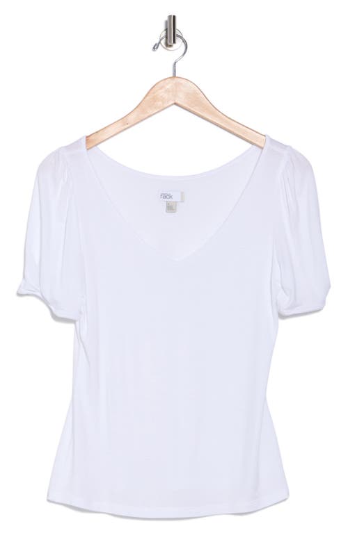 Nordstrom Rack V-neck Pleated T-shirt In White