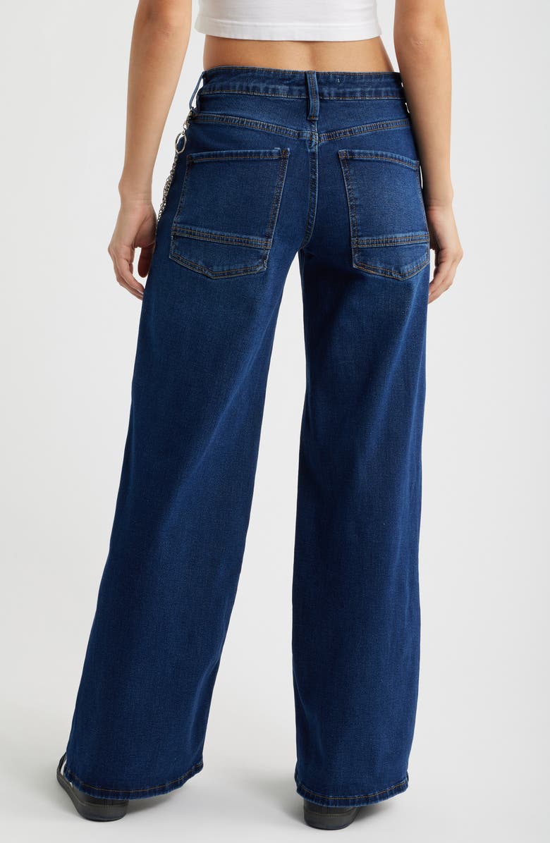 YMI Joey Cross Chain Baggy Wide Leg Jeans, Alternate, color, Dark Blue