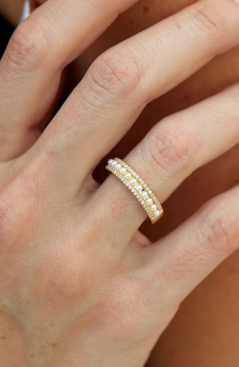 SAVVY CIE JEWELS Triple Band Ring, Alternate, color, Yellow Gold