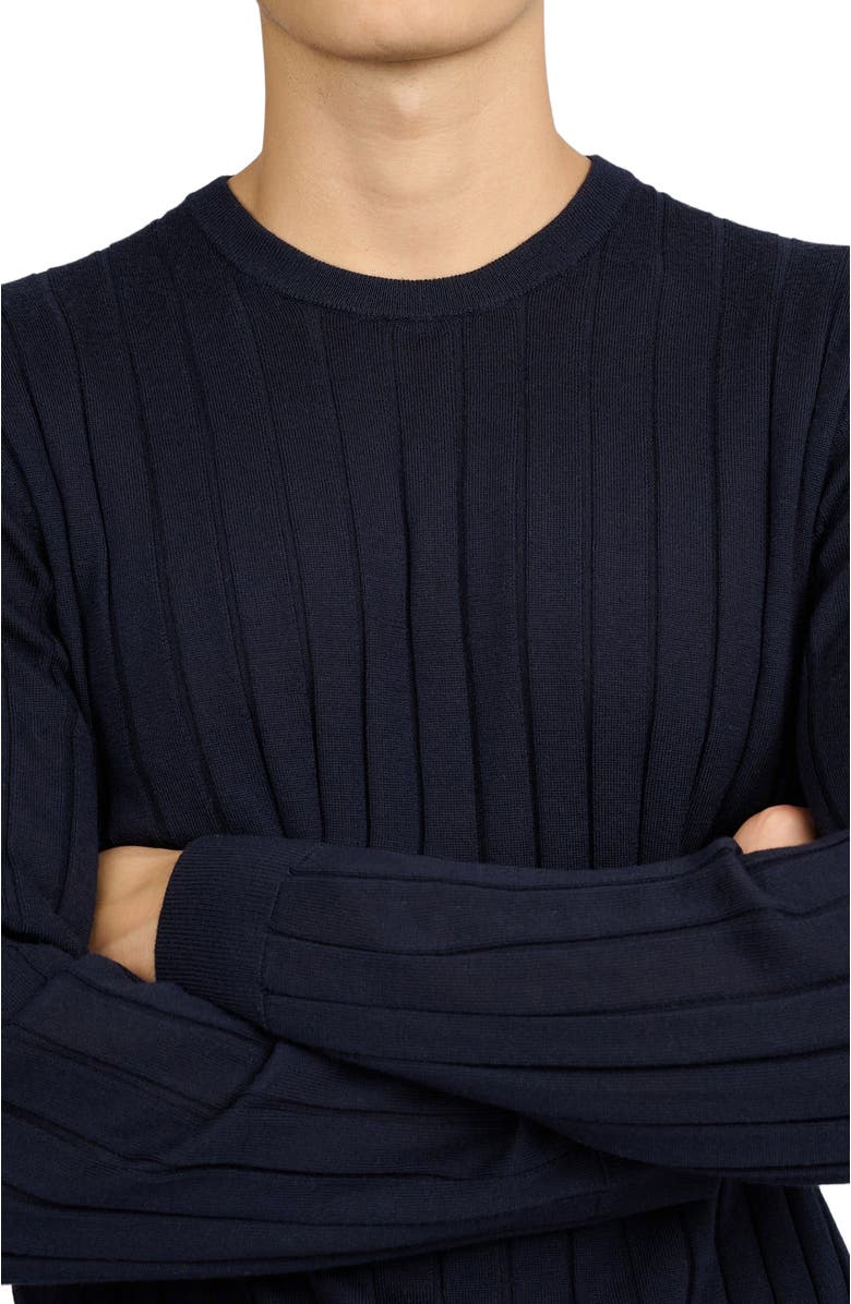 Onia Extra Fine Merino Wool Crewneck Sweater, Alternate, color, Midnight