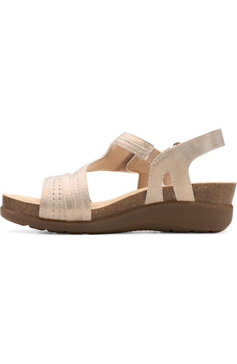 Clarks<sup>®</sup> Calenne Carmen Wedge Sandal, Alternate, color, Blush Metallic