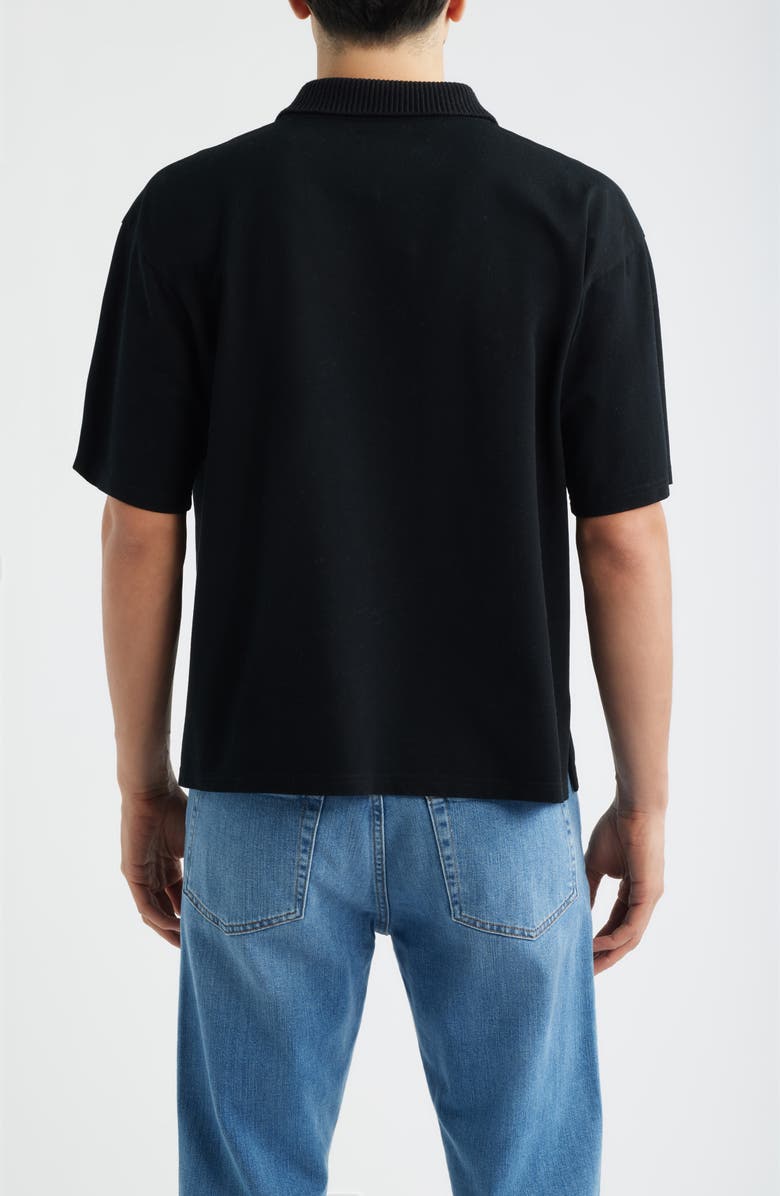 FRAME Half Zip Polo, Alternate, color, Black