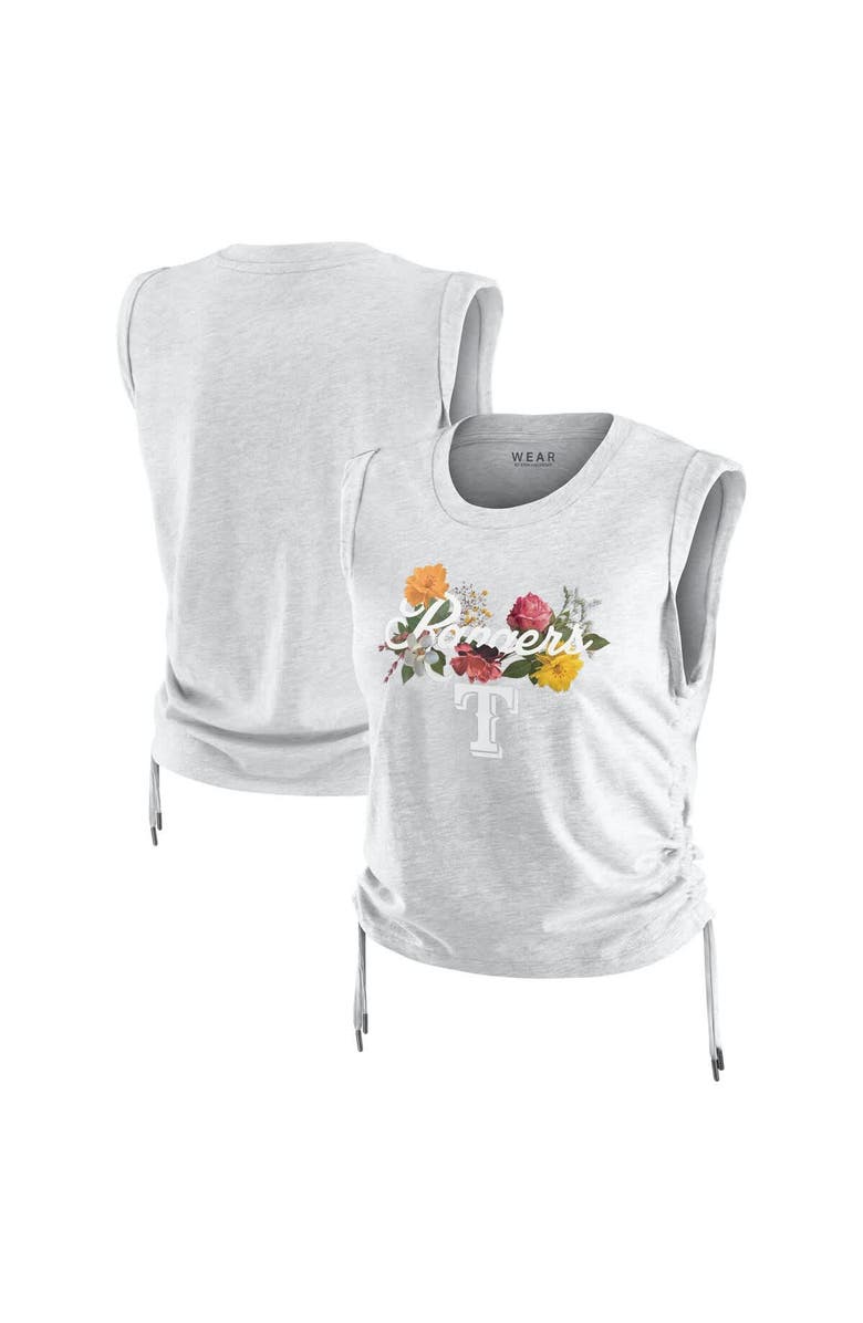WEAR by Erin Andrews Women's WEAR by Erin Andrews Heather Gray Texas Rangers Cinched Tank Top, Main, color, Heather Gray