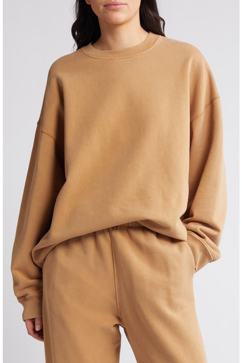 Oversize Organic Cotton Sweatshirt, Main, color, FADED CHESTNUT