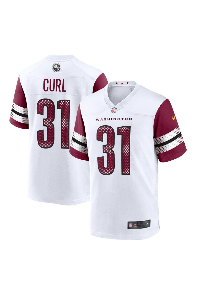 Men's Nike Kamren Curl White Washington Commanders Game Jersey, Main, color, White