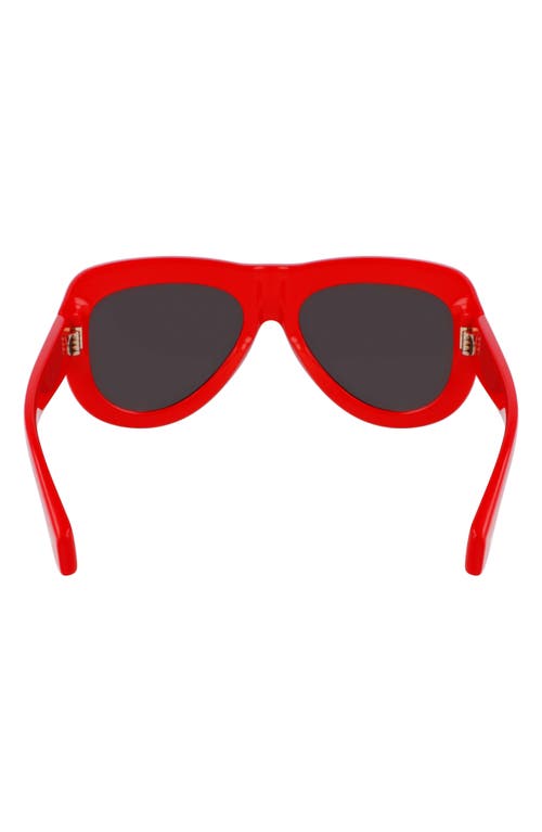 Ferragamo Rivets 57mm Aviator Sunglasses In Red