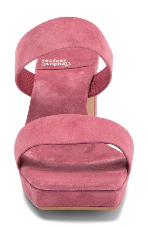 Jeffrey Campbell Danity Platform Slide Sandal In Deep Pink Suede