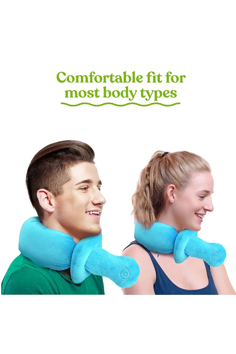 Portable Neck & Shoulder Adjustable Massaging Wrap Gray, Alternate, color, Blue
