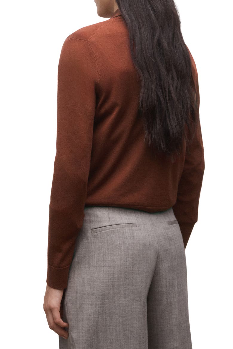 Crewneck Wool Sweater, Alternate, color, RUSSET