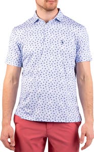 TailorByrd Vintage Stars Print Performance Polo