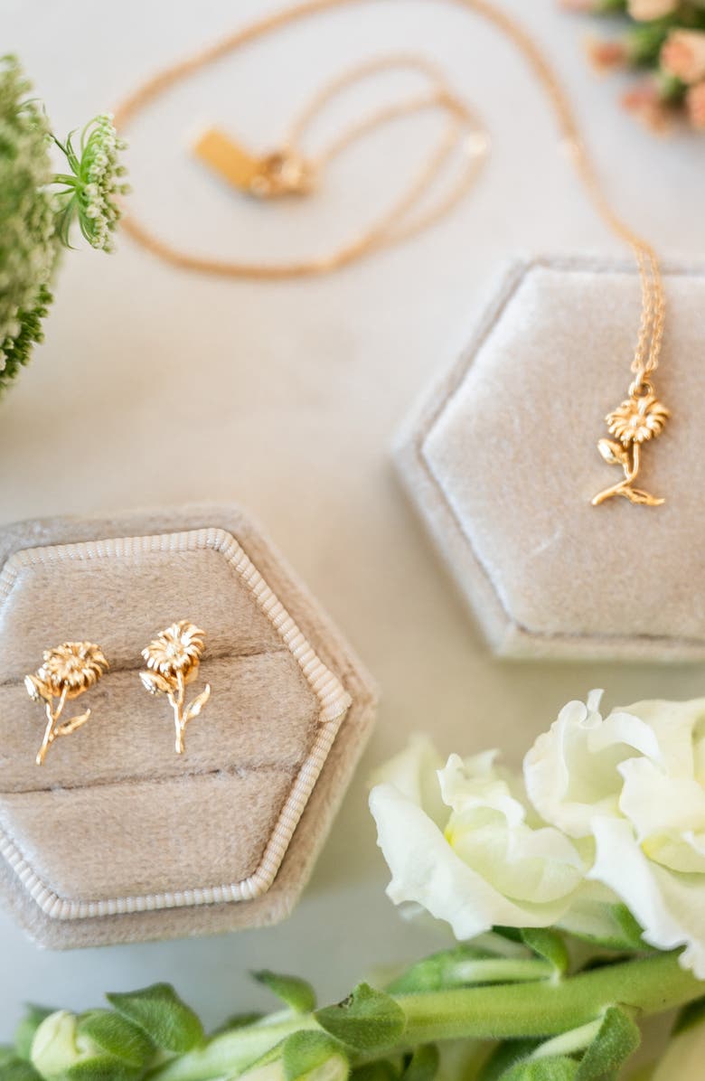 Set & Stones Daisy Stud Earrings, Alternate, color, Gold