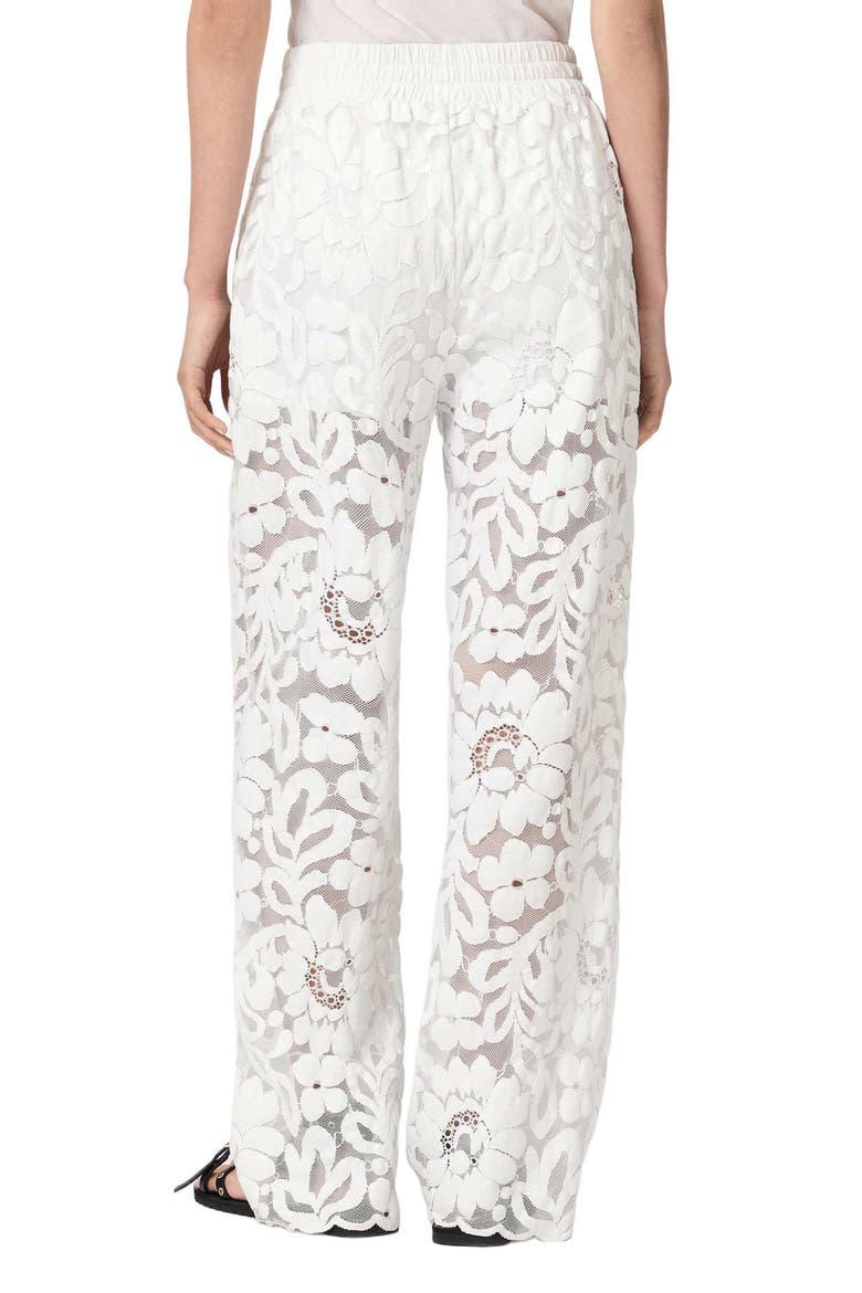 Amelie Lace Wide Leg Trousers, Alternate, color, OPTIC WHITE
