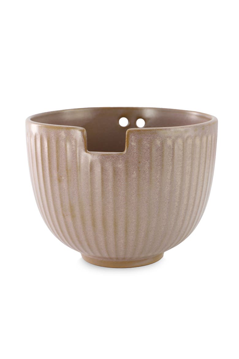 Stoneware Noodle Bowl with Chopsticks in Pale Mauve, Alternate, color, Pink