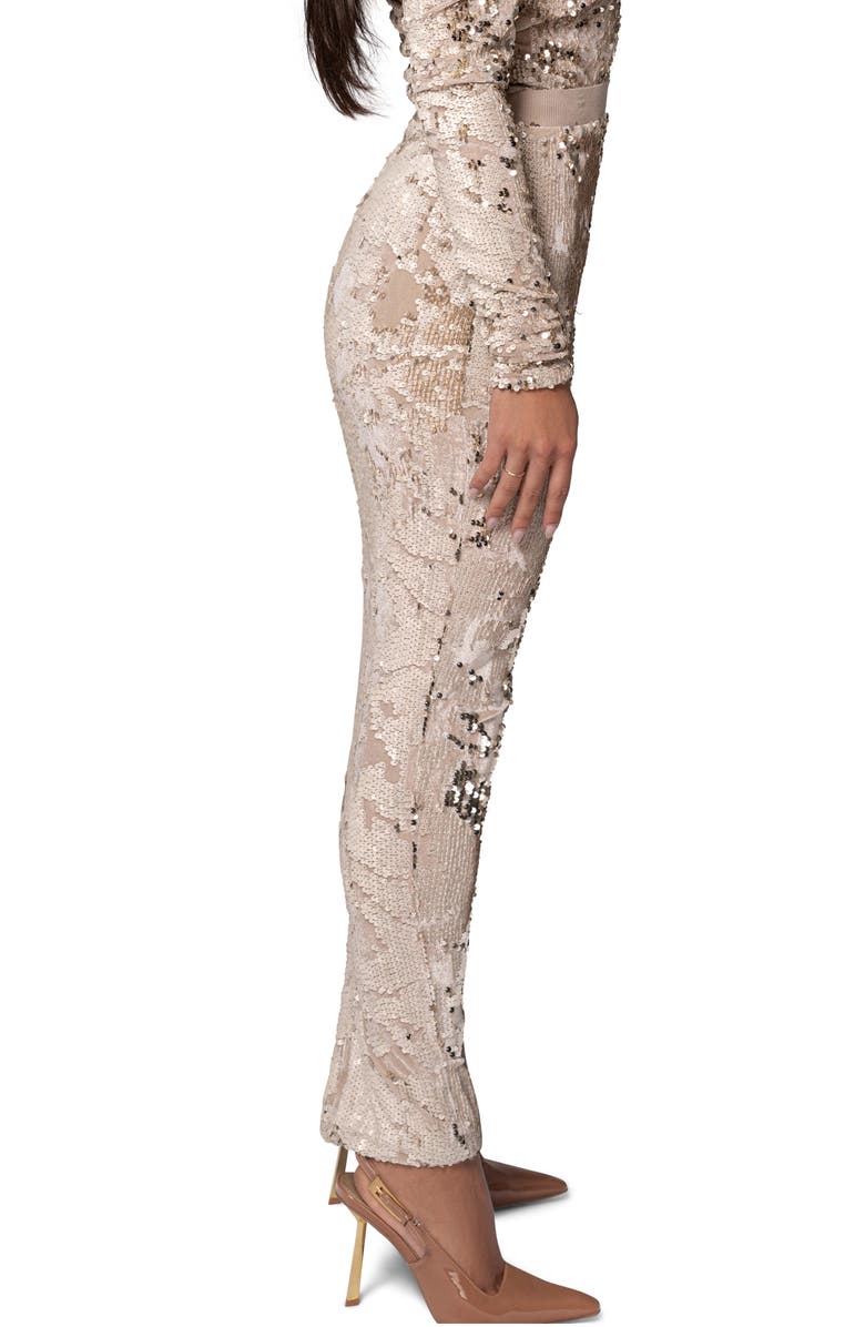 JLUXLABEL Stone Impressions Sequin Velvet Skirt, Alternate, color, 