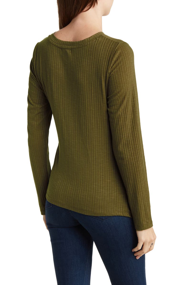 Olivia Sky Ribbed Twist Front Sweater, Alternate, color, 