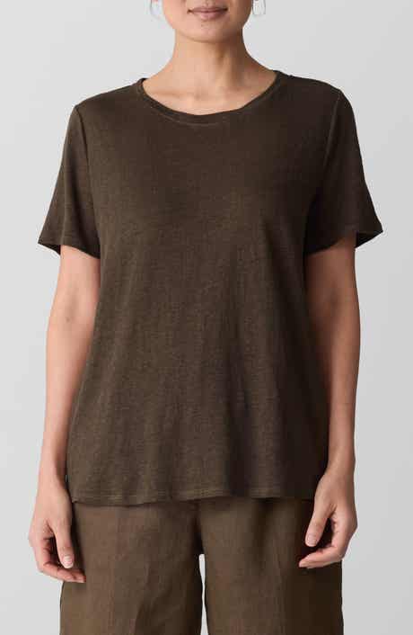 Eileen Fisher Organic Linen Crewneck T-Shirt