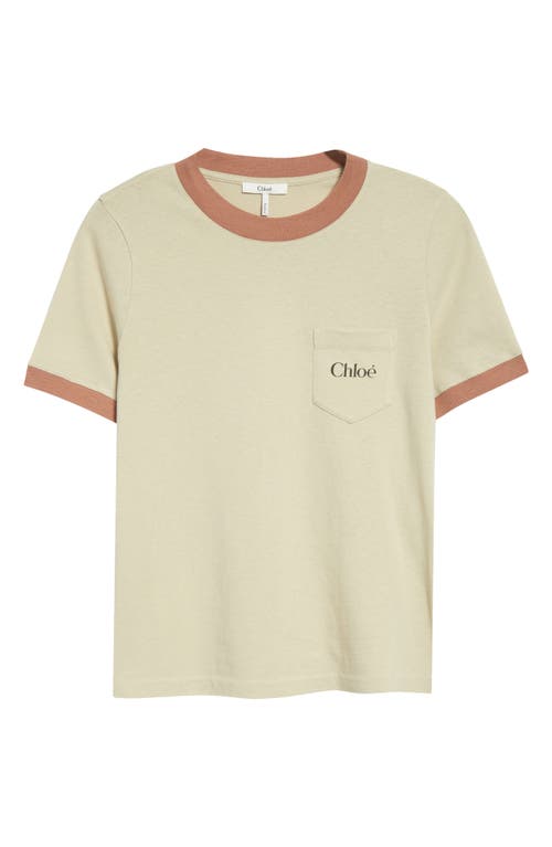 Shop Chloé Cotton Ringer T-shirt In Blossom Beige