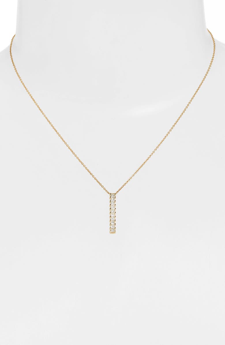 Bony Levy Audrey Princess Diamond Bar Pendant Necklace, Alternate, color, 