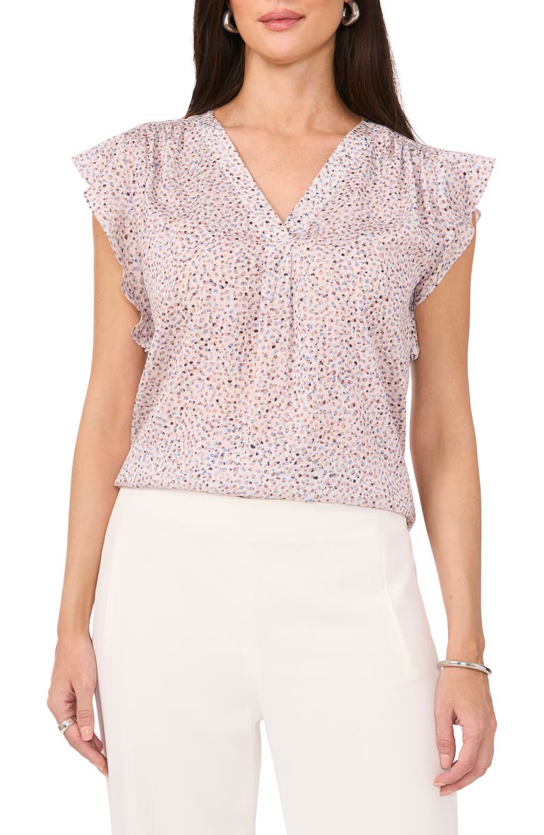 Vince Camuto Ruffle Sleeve Top, Main, color, 