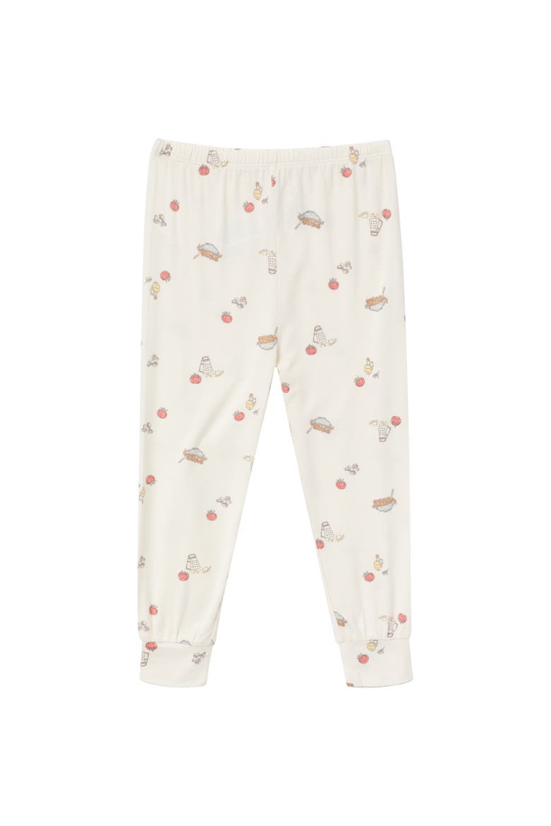 Tight Fitting Footless Pajamas, 4-Piece Set, Alternate, color, Pasta Dinner