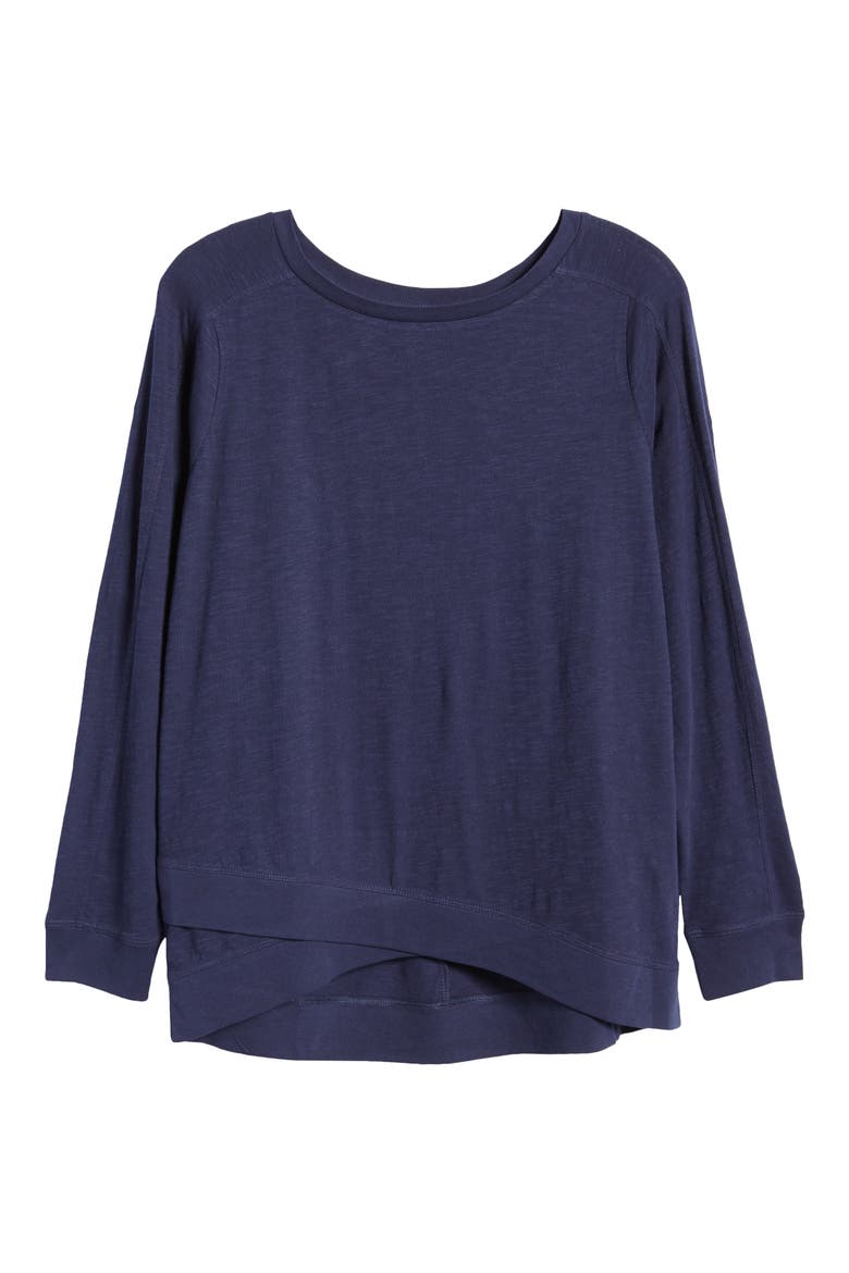 Cross Hem Tunic T-Shirt, Alternate, color, NAVY PEACOAT