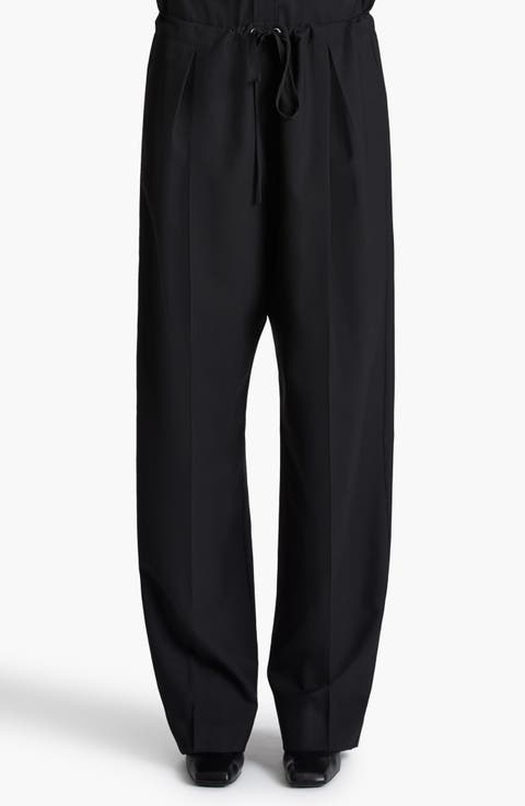 Trenton Pleated Tropical Wool Drawstring Pants